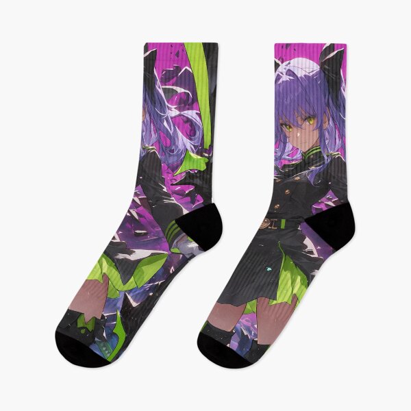 Item preview, Vibrant Hiiragi Shinoa Seraph Of The End Anime Girl Waifu Purple Battle Burst designed and sold by Tokyonomad.