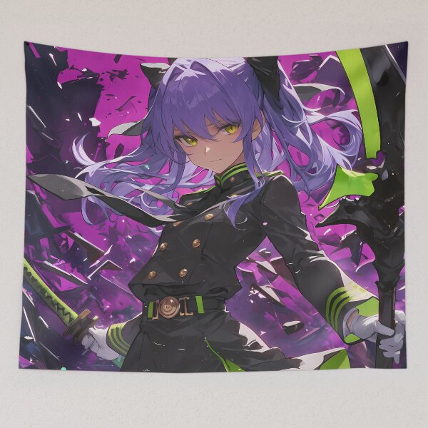 Item preview, Vibrant Hiiragi Shinoa Seraph Of The End Anime Girl Waifu Purple Battle Burst designed and sold by Tokyonomad.
