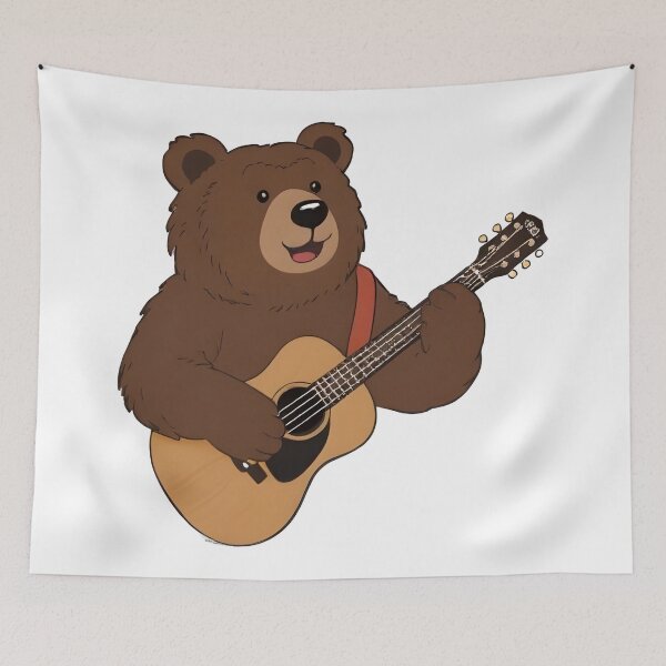 Item preview, school subject music A bear learning guitar at school designed and sold by Uglyandcute.