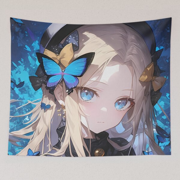 Item preview, Abigail Williams Foreigner Fate Grand Order Anime Girl Waifu Butterfly Blue Magic designed and sold by Tokyonomad.