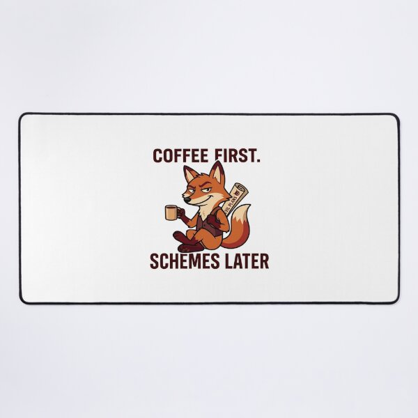 Item preview, Coffee First Schemes Later - Funny Sarcastic Fox Humor designed and sold by Rengwear.
