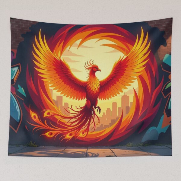 Item preview, Urban phoenix in flames designed and sold by FrenchRomani.