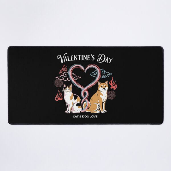 Item preview, Shiba Inu and Calico Cat Heart Tails Valentine Art designed and sold by zzz888.