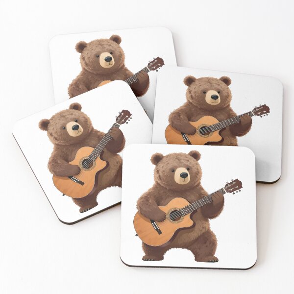 Item preview, school subject music A bear learning guitar at school designed and sold by Uglyandcute.