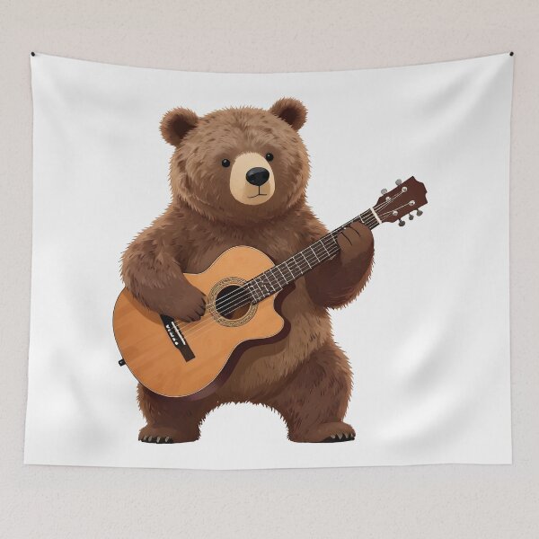 Item preview, school subject music A bear learning guitar at school designed and sold by Uglyandcute.