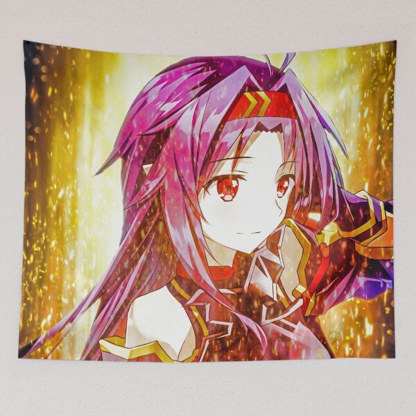 Item preview, Art Yuuki Sword Online Anime Radiant Glow Purple Aura Heroic Girl designed and sold by Tokyonomad.