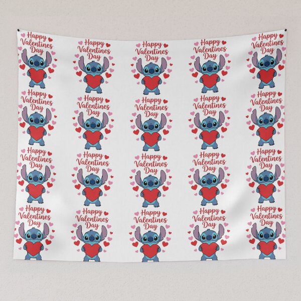 Item preview,  Happy Valentines Day, cute stitch with love hearts designed and sold by nicnacc.