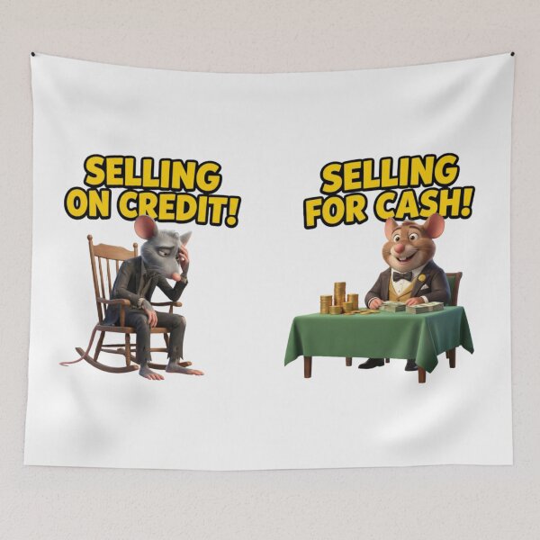 Item preview, CashVsCred Selling On Credit Selling For Cash Graphic Tee designed and sold by Zippy Creation.