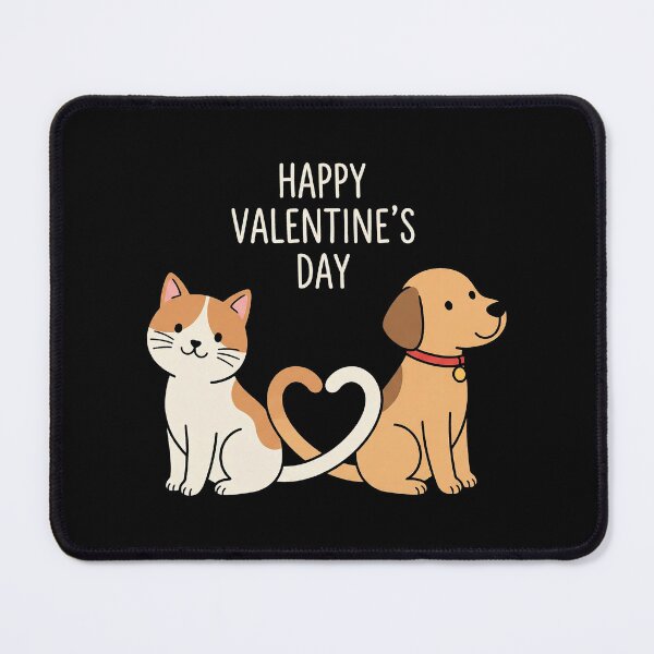 Item preview, Cute Cat and Dog Tails Heart Shape Valentine Cartoon designed and sold by zzz888.