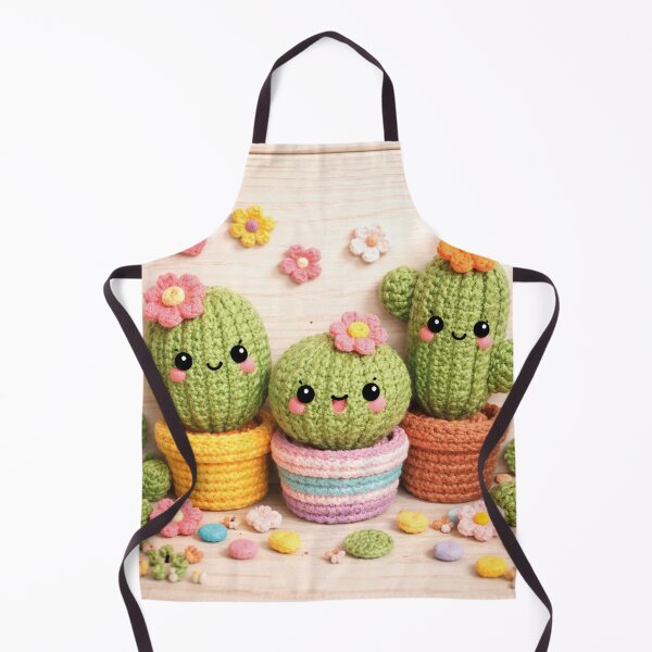 Item preview, Cute amigurumi cactus trio with colorful flowers designed and sold by Mauswohn.