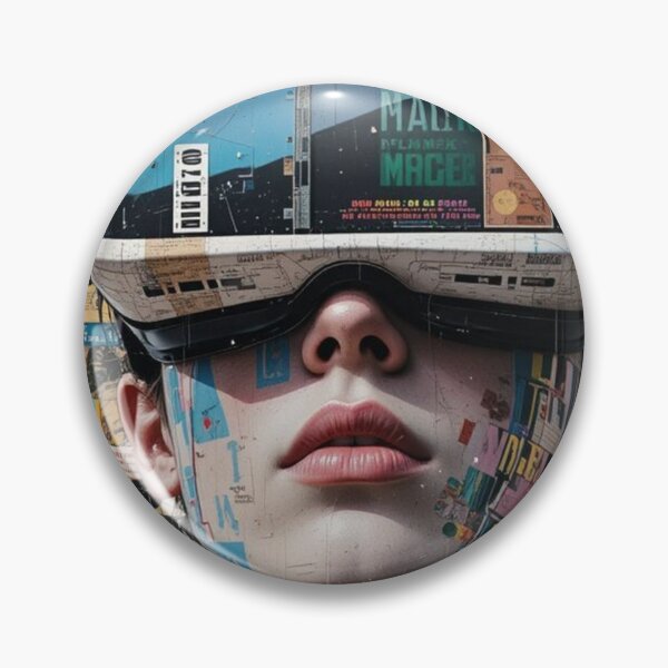 Item preview, Mind Over Media | Futuristic VR Collage Portrait | Conceptual Digital Art designed and sold by Grind107.