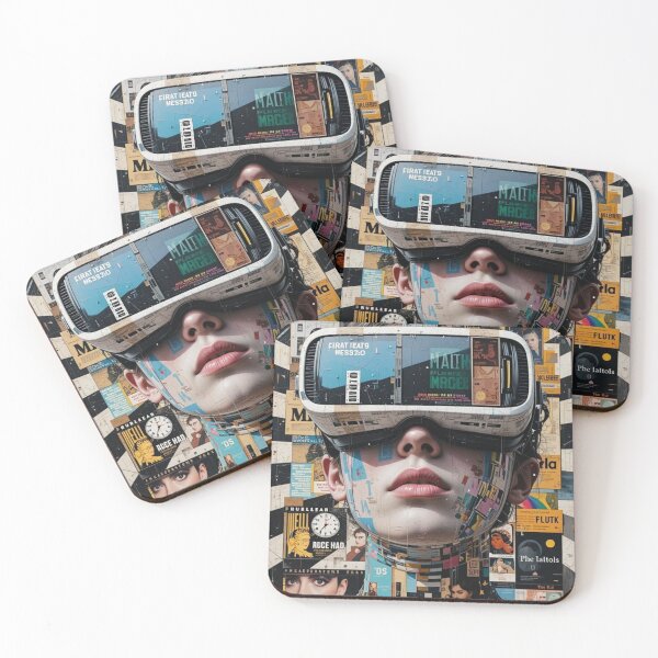 Item preview, Mind Over Media | Futuristic VR Collage Portrait | Conceptual Digital Art designed and sold by Grind107.