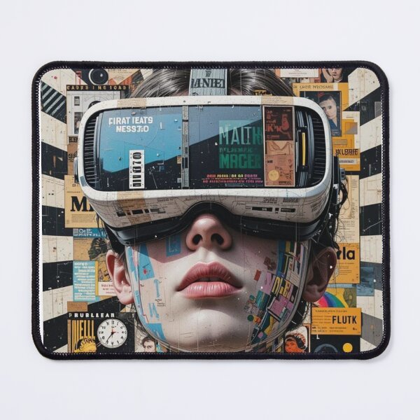 Item preview, Mind Over Media | Futuristic VR Collage Portrait | Conceptual Digital Art designed and sold by Grind107.