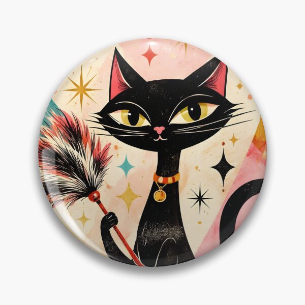 Item preview, Mid Century Modern Cat Cleaning designed and sold by VFWChuck.