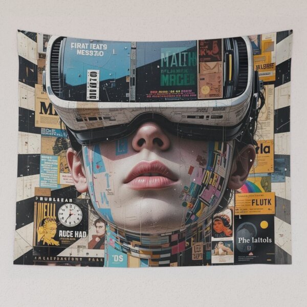 Item preview, Mind Over Media | Futuristic VR Collage Portrait | Conceptual Digital Art designed and sold by Grind107.