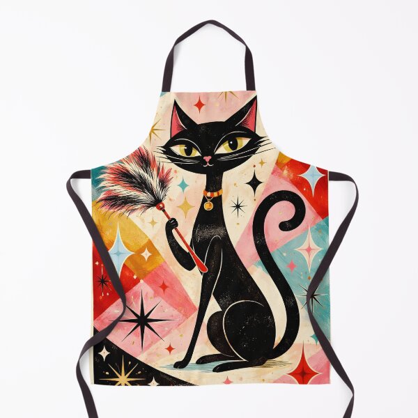 Item preview, Mid Century Modern Cat Cleaning designed and sold by VFWChuck.