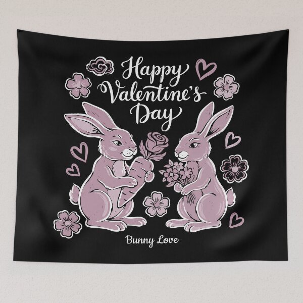 Item preview, Pink Bunnies Couple Carrot Rose Valentine Illustration designed and sold by zzz888.