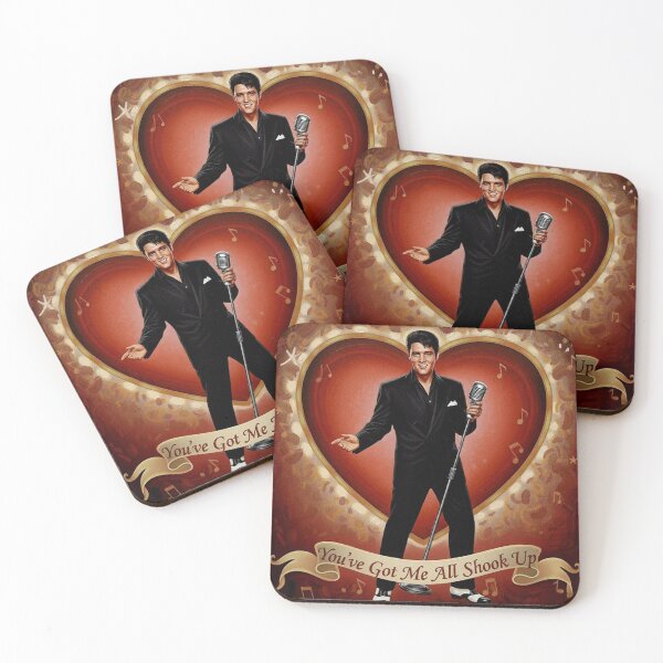Item preview, Elvis Presley Valentine Art – "All Shook Up" Black Suit Oil Painting designed and sold by Art's Diner.
