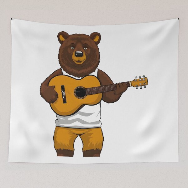 Item preview, school subject music A bear learning guitar at school designed and sold by Uglyandcute.