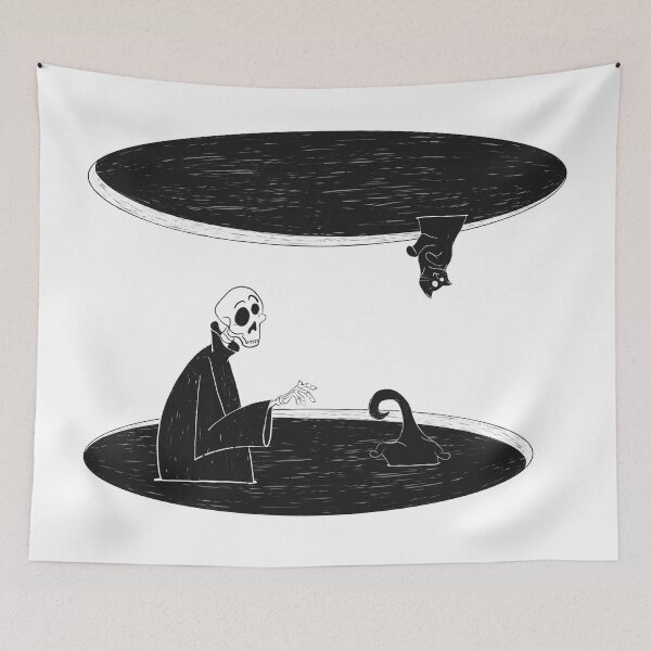 Item preview, UpsideDown Gothic Fun Illustration of Cat and Death designed and sold by Chiarad0.