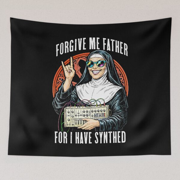 Item preview, Forgive Me Father For I Have Synthed Funny Synthesizer Nun designed and sold by GrandeDuc.