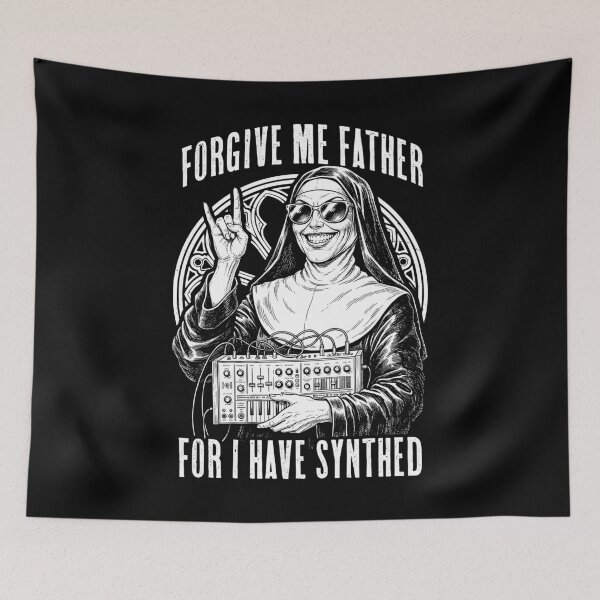 Item preview, Forgive Me Father For I Have Synthed Funny Synthesizer Nun designed and sold by GrandeDuc.