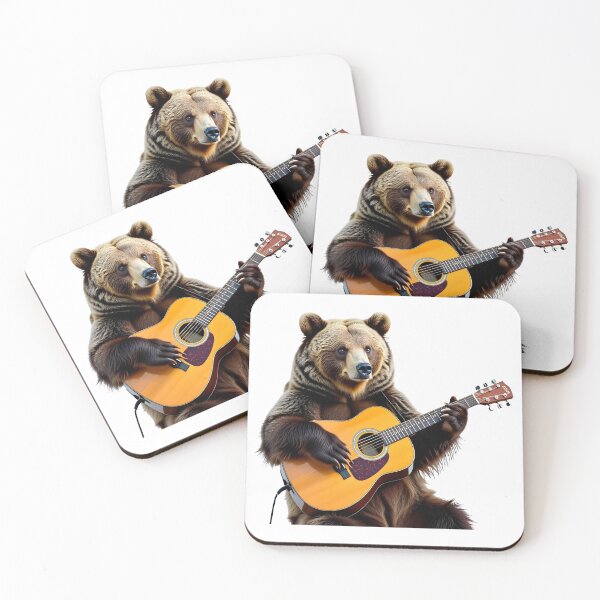 Item preview, school subject music A bear learning guitar at school designed and sold by Uglyandcute.