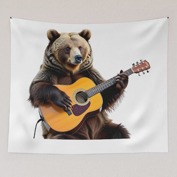 Item preview, school subject music A bear learning guitar at school designed and sold by Uglyandcute.