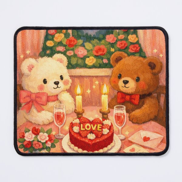 Item preview, Valentine’s Day two bears romantic dinner  designed and sold by MariaPencilArt.