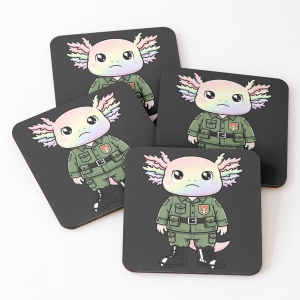 Item preview, Cute-Serious Army Axolotl – Funny Respectful Military Gift Illustration designed and sold by ColorSplash123.