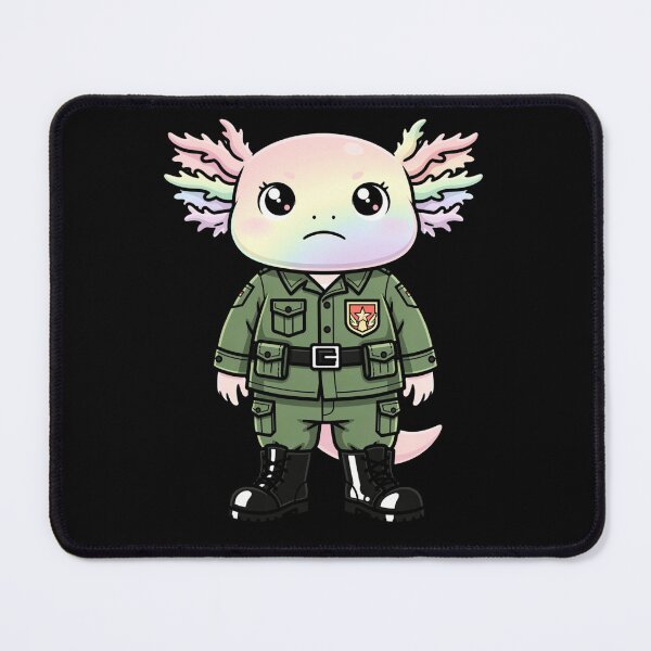 Item preview, Cute-Serious Army Axolotl – Funny Respectful Military Gift Illustration designed and sold by ColorSplash123.
