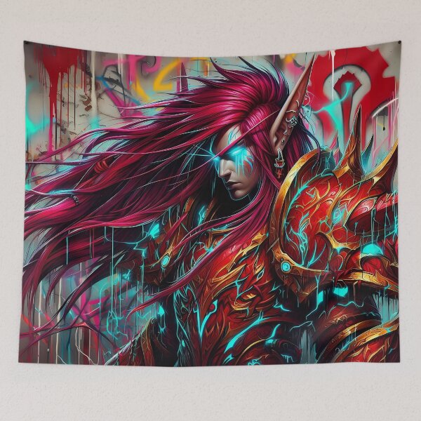 Item preview, Blood Elf Warrior | Horde Pride Street Art designed and sold by TattooDrive.