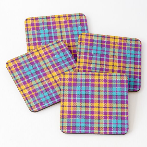 Item preview, Yellow and Blue Tartan Plaid On Purple Background  designed and sold by PatternTitan.