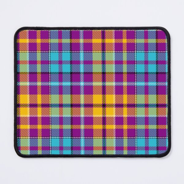 Item preview, Yellow and Blue Tartan Plaid On Purple Background designed and sold by PatternTitan.