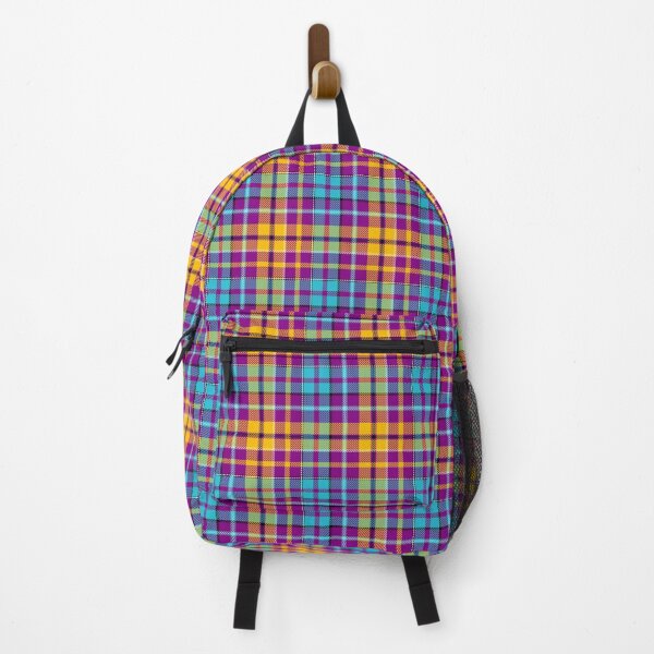 Item preview, Yellow and Blue Tartan Plaid On Purple Background designed and sold by PatternTitan.