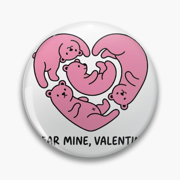 Item preview, Adorable Pink Bears Heart Shape Bear Mine Pun Illustration designed and sold by zzz888.