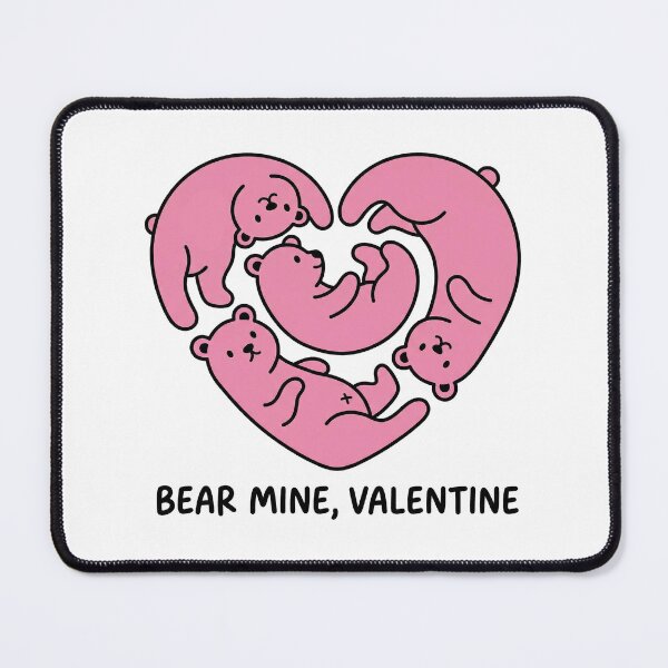 Item preview, Adorable Pink Bears Heart Shape Bear Mine Pun Illustration designed and sold by zzz888.