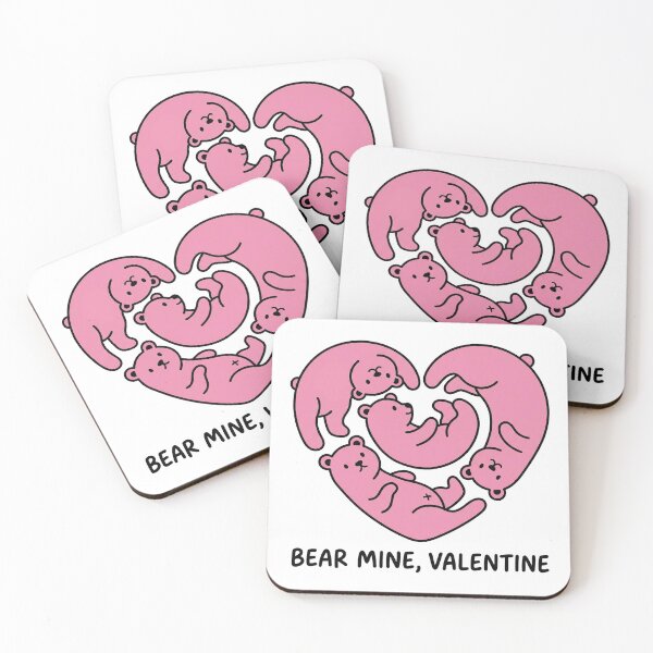 Item preview, Adorable Pink Bears Heart Shape Bear Mine Pun Illustration designed and sold by zzz888.