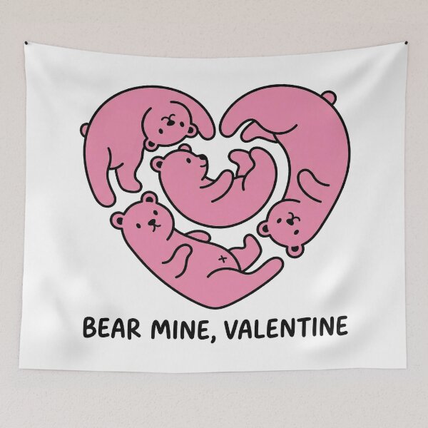 Item preview, Adorable Pink Bears Heart Shape Bear Mine Pun Illustration designed and sold by zzz888.