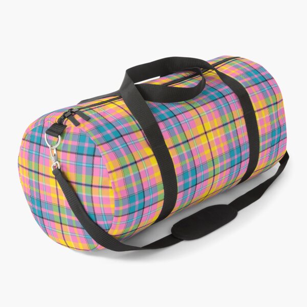 Item preview, Yellow and Blue Tartan Plaid On Pink Background  designed and sold by PatternTitan.