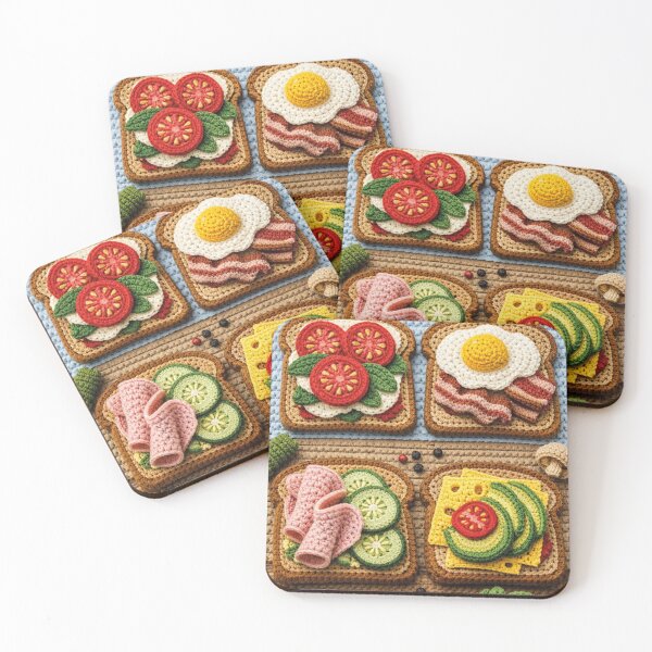 Item preview, Cute Amigurumi Breakfast Toasts – Crocheted Food Design designed and sold by Mauswohn.