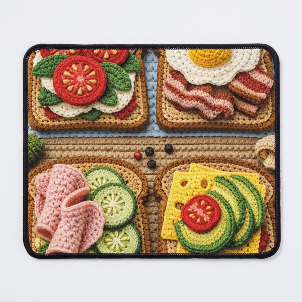 Item preview, Cute Amigurumi Breakfast Toasts – Crocheted Food Design designed and sold by Mauswohn.