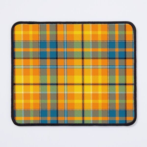 Item preview, Yellow and Blue Tartan Plaid On Orange Background designed and sold by PatternTitan.