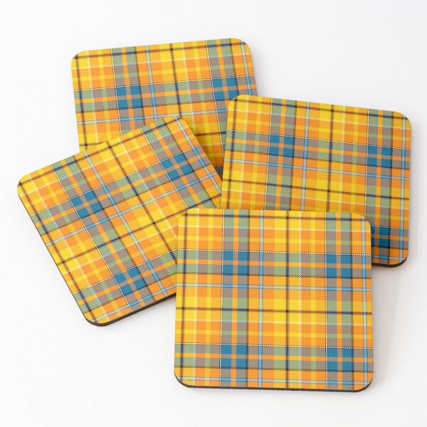 Item preview, Yellow and Blue Tartan Plaid On Orange Background  designed and sold by PatternTitan.