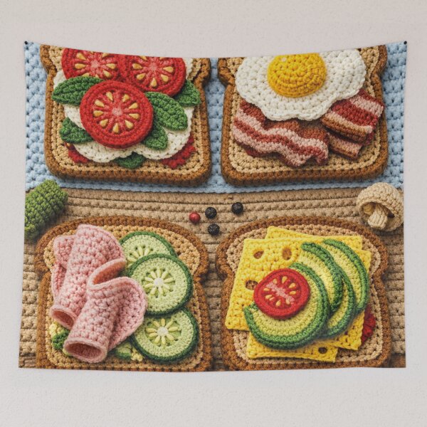 Item preview, Cute Amigurumi Breakfast Toasts – Crocheted Food Design designed and sold by Mauswohn.