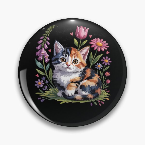 Item preview, foxglove daisy tulip Cat Stunning in Wildflowers Girl designed and sold by Libbysharts.