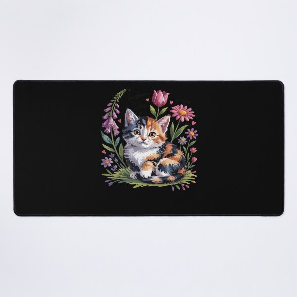 Item preview, foxglove daisy tulip Cat Stunning in Wildflowers Girl designed and sold by Libbysharts.