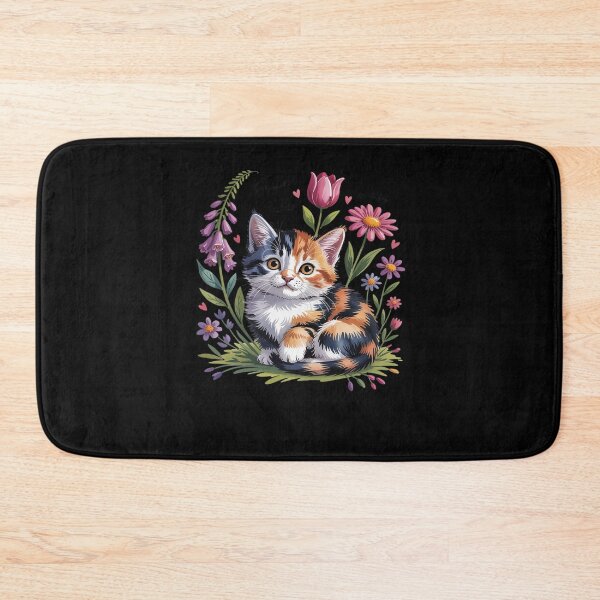 Item preview, foxglove daisy tulip Cat Stunning in Wildflowers Girl designed and sold by Libbysharts.