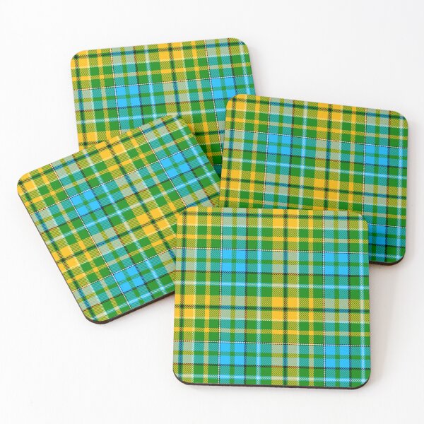 Item preview, Yellow and Blue Tartan Plaid On Green Background  designed and sold by PatternTitan.