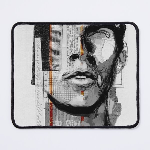 Item preview, Fragmented Identity | Abstract Black & White Portrait | Contemporary Mixed Media Art designed and sold by Grind107.